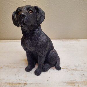 Black Labrador Lab Dog Puppy Statue Figurine